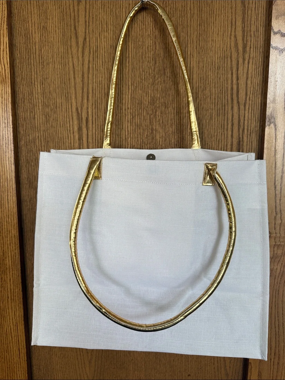 White and Gold Tote Bag